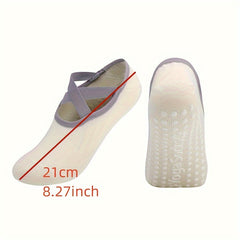 Women's Yoga Socks Non Slip Cross Strap Sports Socks With Extra Grips