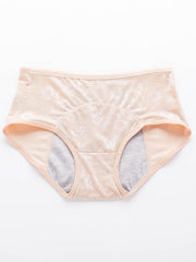 3 Pack Plus Size Panties Set Women's Plus Floral Print Breathable Leak proo