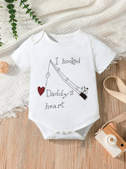 Baby Boys Casual Hooked Daddy's Heart Onesie
