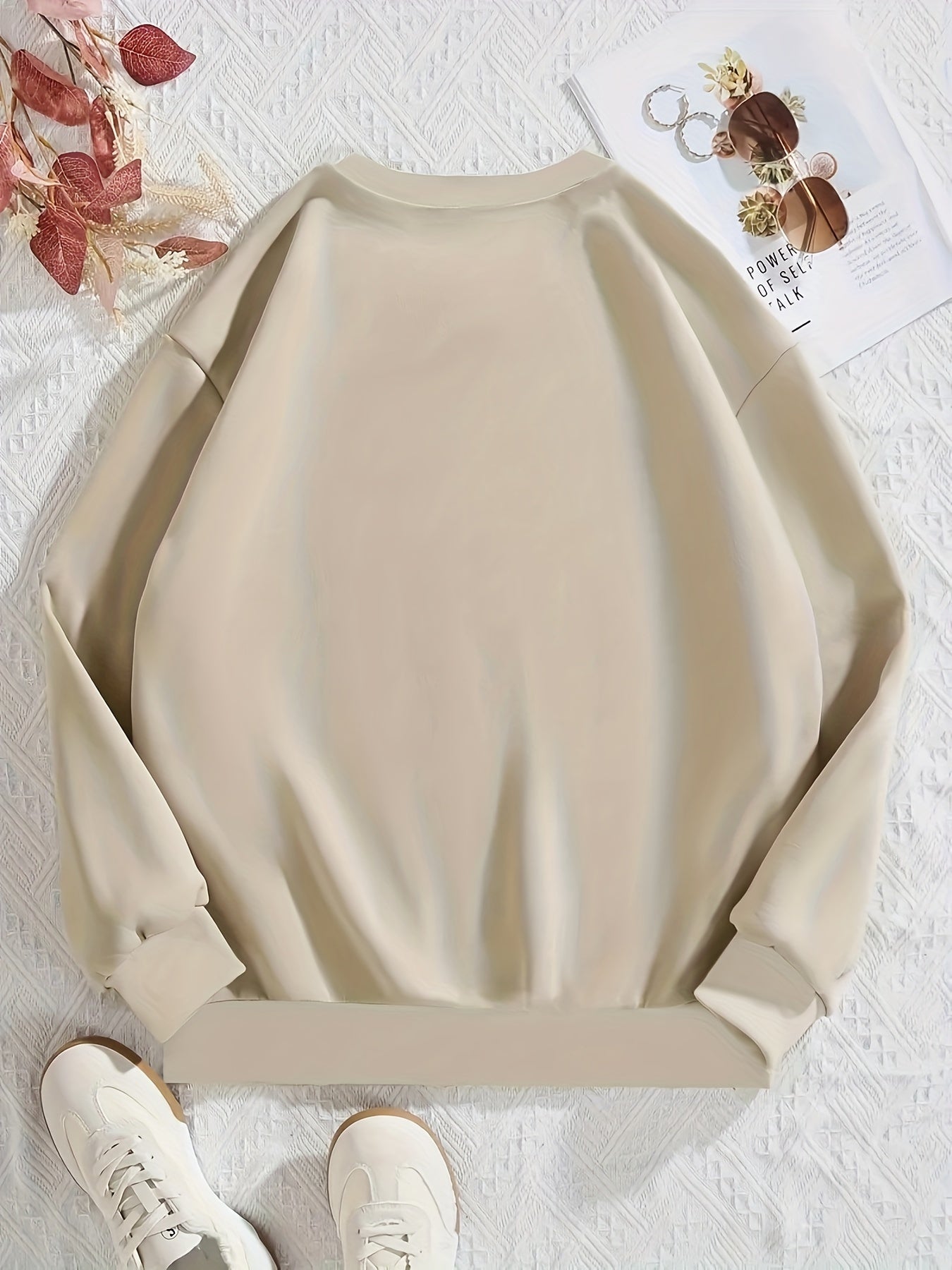 Halloween Ghost Print Sweatshirt Long Sleeves Round Neck Activewear