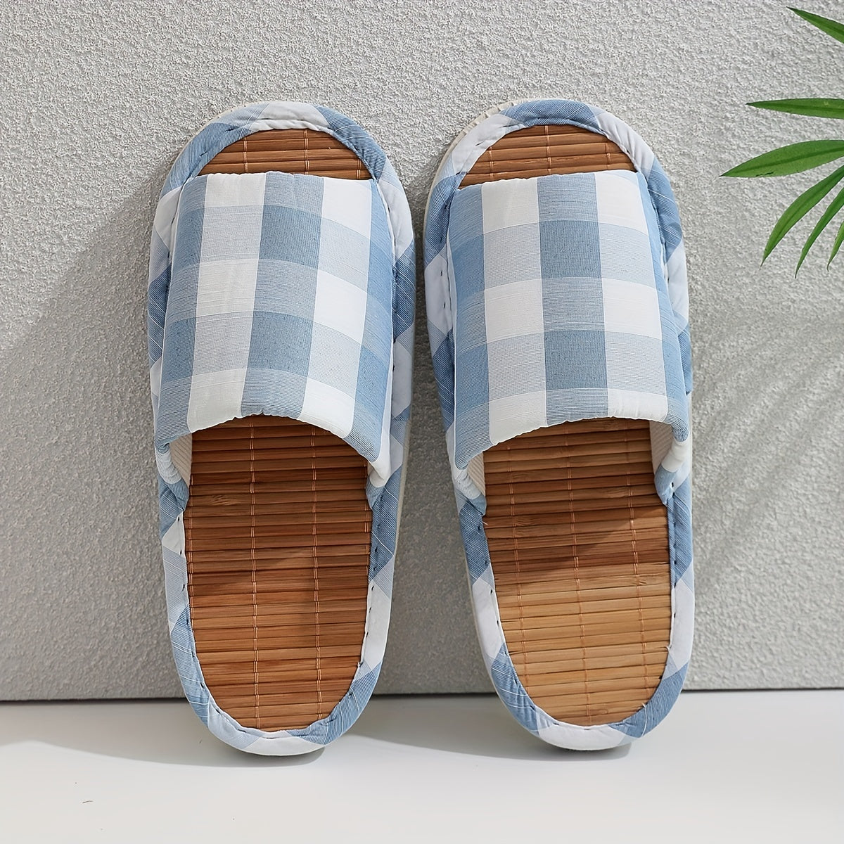 Plaid House Slippers Cozy Indoor Shoes for Men