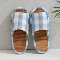Plaid House Slippers Cozy Indoor Shoes for Men