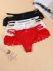 Women's Plus Size Bow Panties Thongs Set