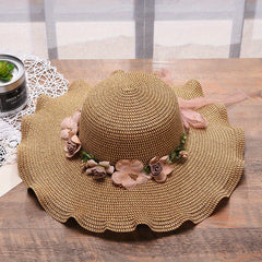 Wide Brim Sun Hat Easter Garland Decor Floppy Straw Hat