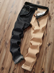Mens Casual Street Style Patchwork Denim Jeans Spring Summer