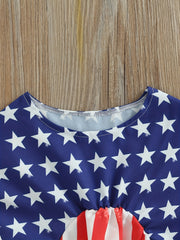 Baby Girls Star Pattern & Striped Swimsuit for Summer Beach Vacation