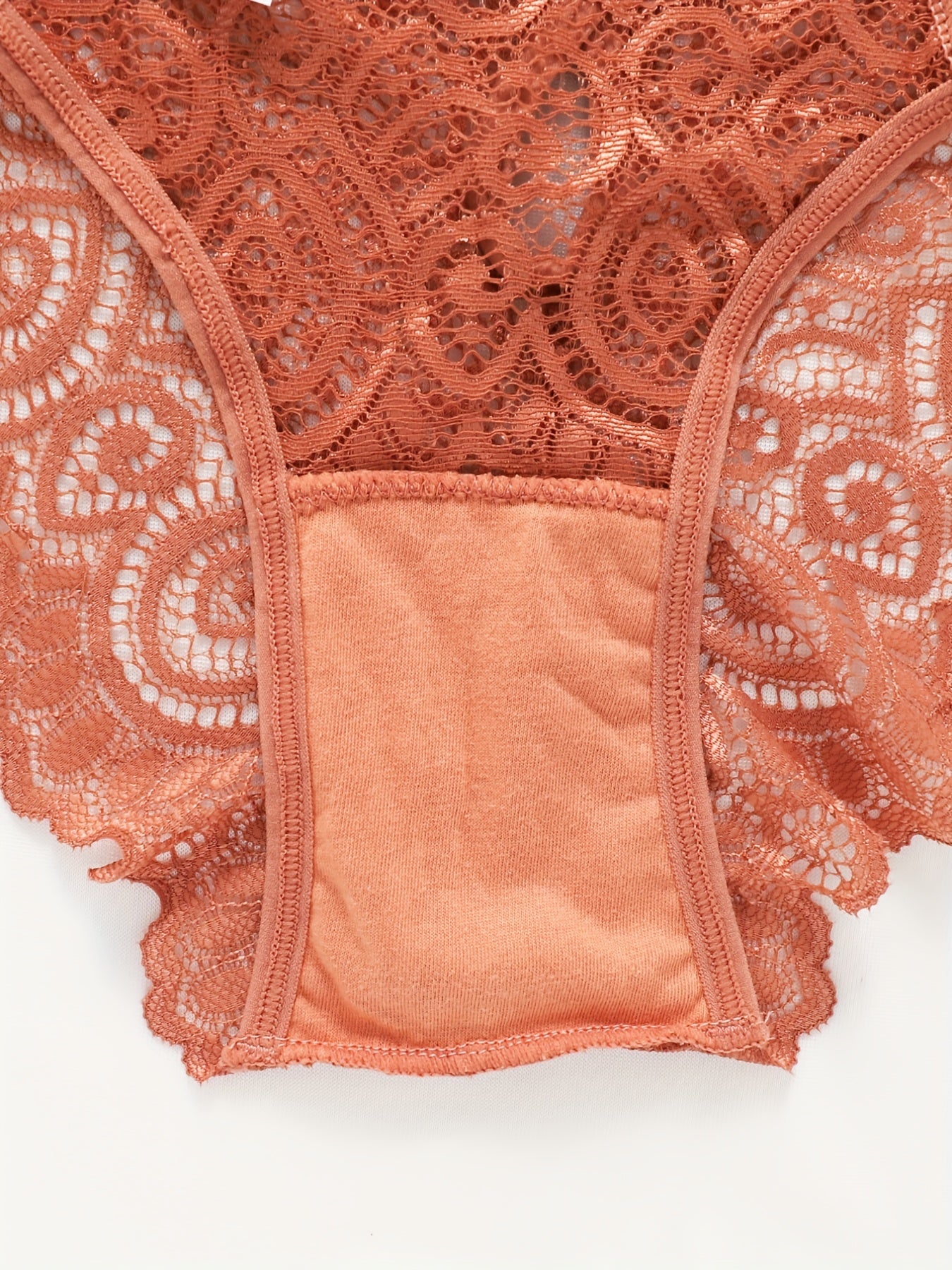 Floral Lace Bow Tie Briefs Women's Lingerie