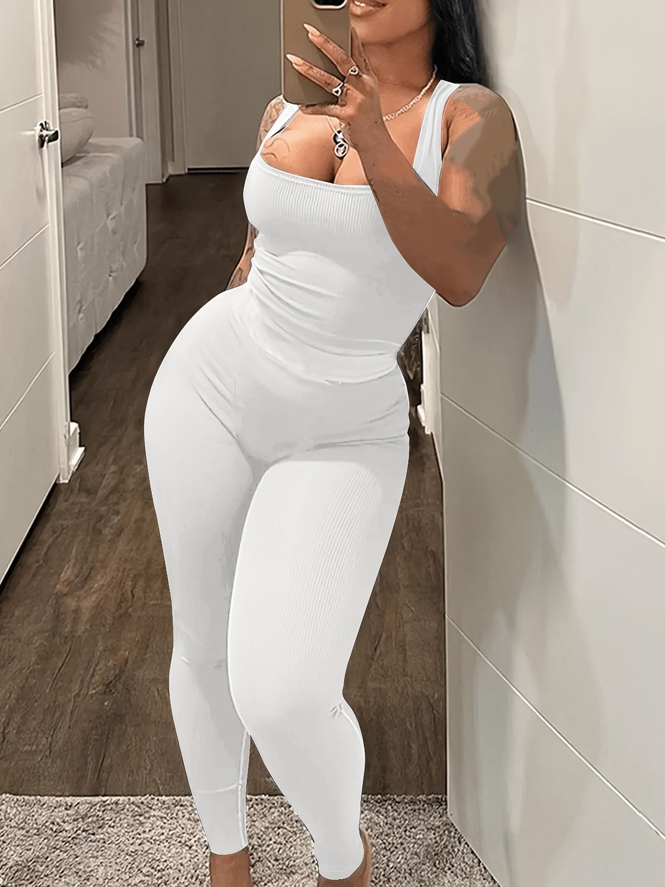 Casual 2pc Set Tank Top & Slim Pants Outfit
