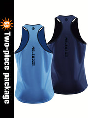 Men's Letter Print Tank Top Quick Dry Stretch Breathable Sleeveless Shirt