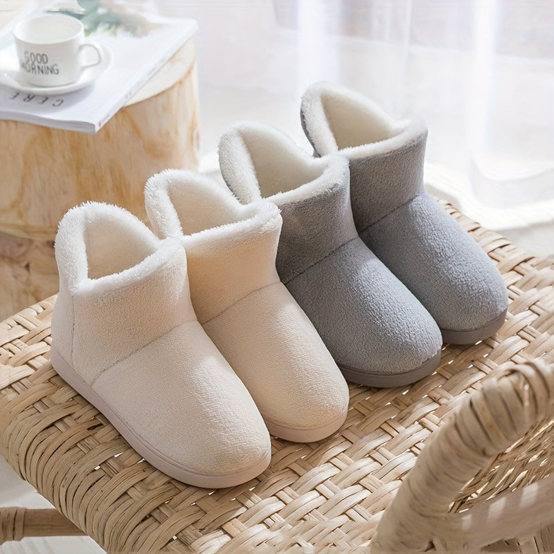 Thermal Furry Snow Boots Windproof Lightweight Flat Shoes