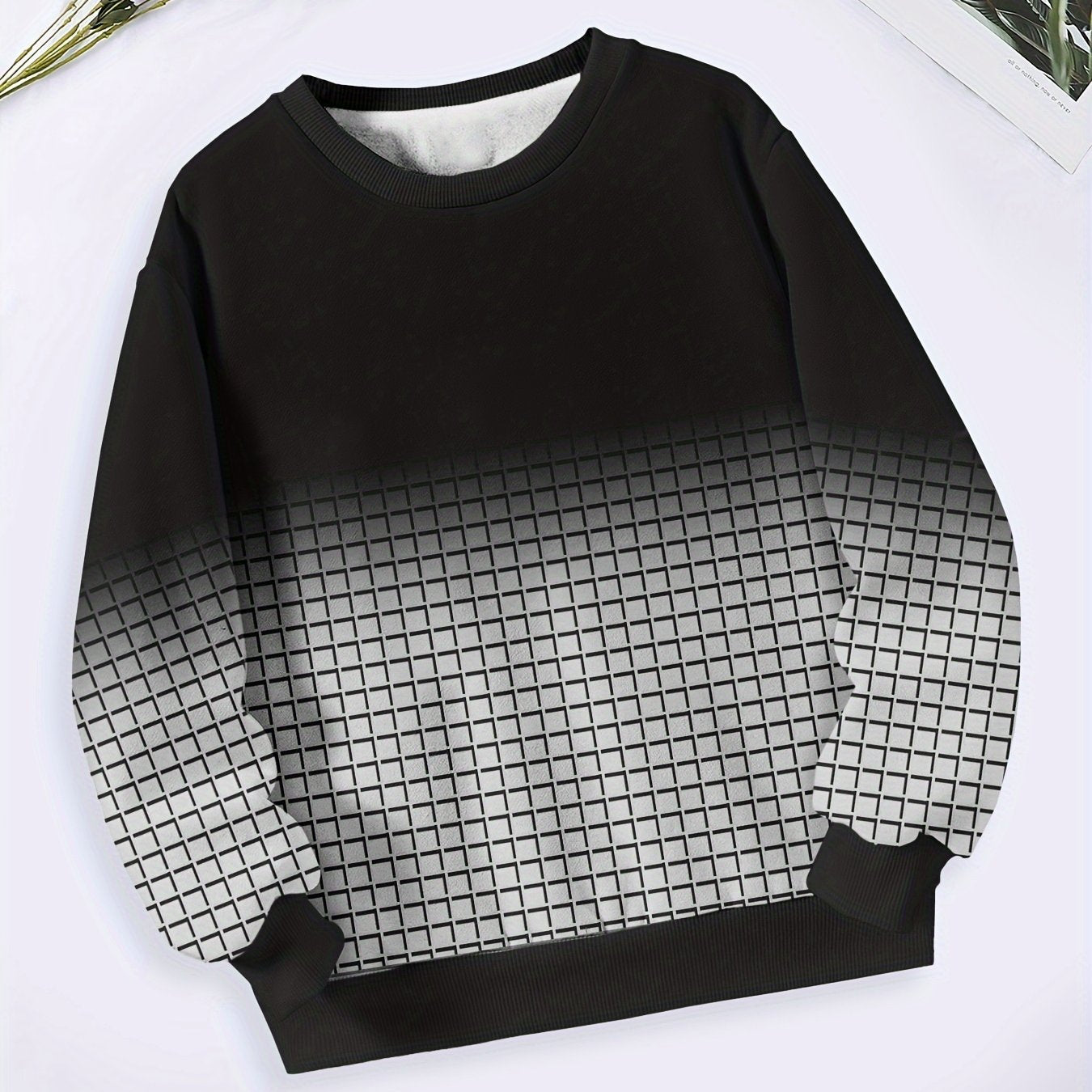 Gradient Long Sleeve Crew Neck Sweatshirt Girls Boys Spring Fall Sports Gift