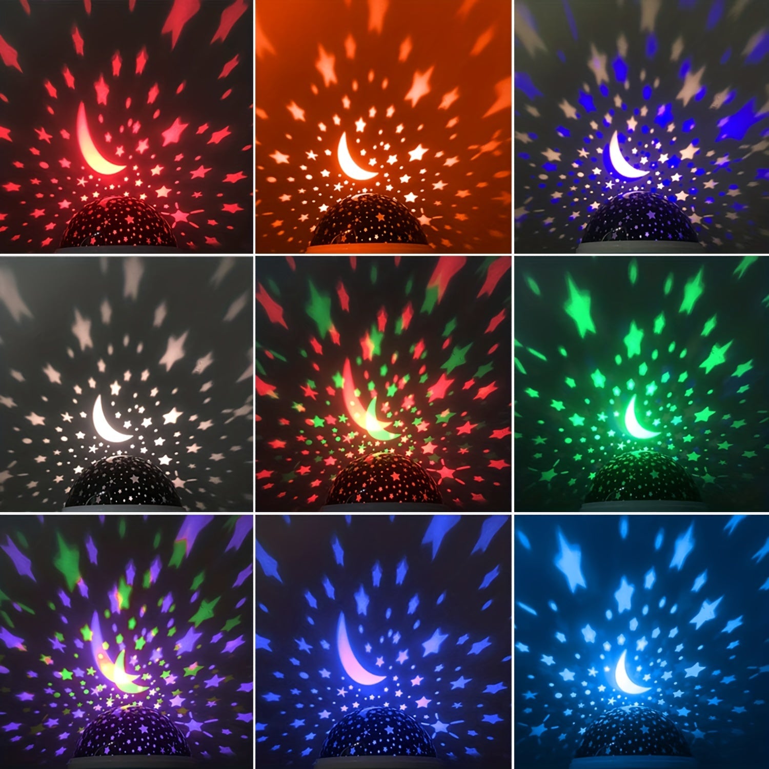 Star Night Light 12 Changing Lights Modes 360 Rotating Moon Star Projector