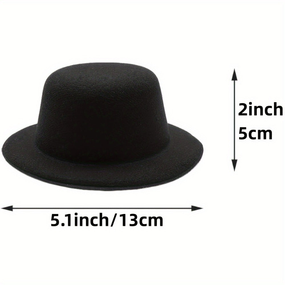 3pcs Mini Top Hats for DIY Crafts 5W x 2H Ideal for Hair & Pet Accessories