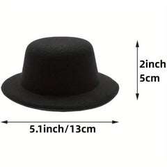 3pcs Mini Top Hats for DIY Crafts 5W x 2H Ideal for Hair & Pet Accessories