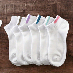 6 Pairs Striped Ankle Socks Lightweight All-match Women's Stockings