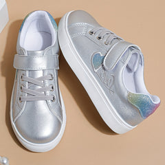 Girl's Solid Skate Shoes Comfy Non Slip Soft Sole Sneakers For Kids