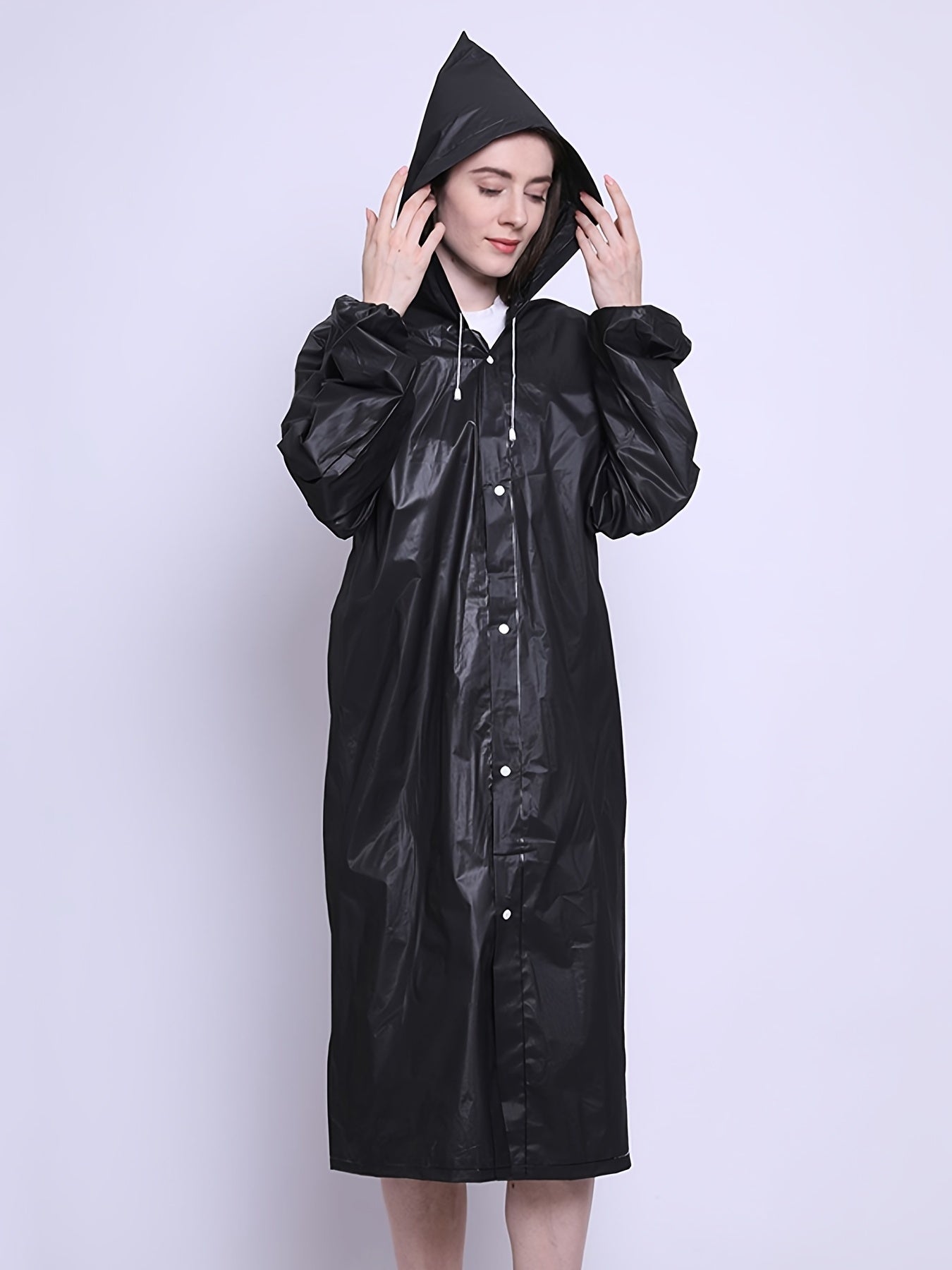 Waterproof Unisex Rain Poncho with Hood for Adults - Reusable