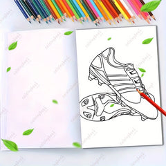 Football Shoe Coloring Book - 22 Pages of Soccer Cleat Art - Ideal Adult Gift