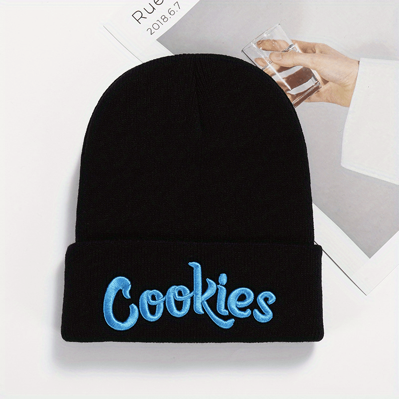 Letter Embroidery Beanie Hip Hop Elastic Skull Cap