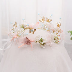 Sweet Butterfly Flower Headband For Flower Girl