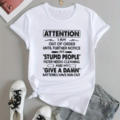 Women's Graphic Sports T-shirt, Round Neck, Short Sleeves