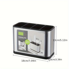 Stainless Steel Divided Chopstick Holder Cutlery Holder Drain Rack