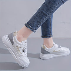 Women's Lace Up Low Top Running Shoes Breathable Thick Sole Walking Shoes