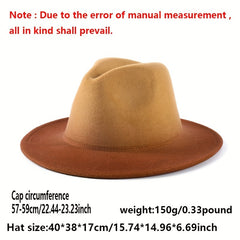 Y2K Vintage Fedora Cap Gradient Block Jazz Trilby Hats