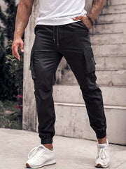 Men's Drawstring Cargo Joggers for Spring Summer