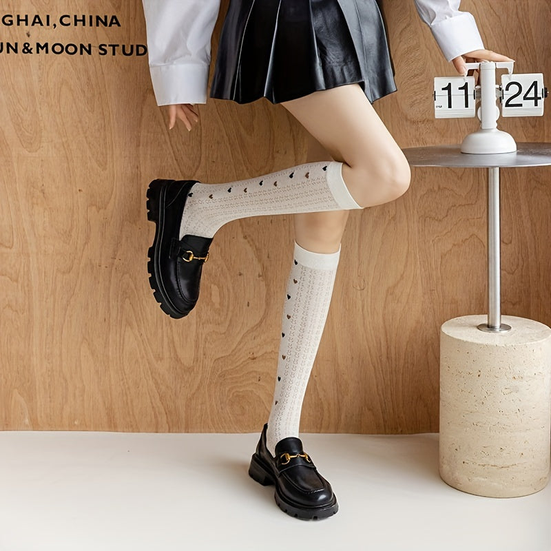 Bunny Jacquard Calf Socks Lolita Hollow Out Mesh Knee High Socks