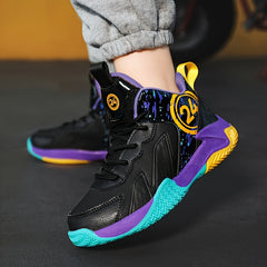 Boy's Basketball Shoes Non Slip Shock Absorption Sneakers