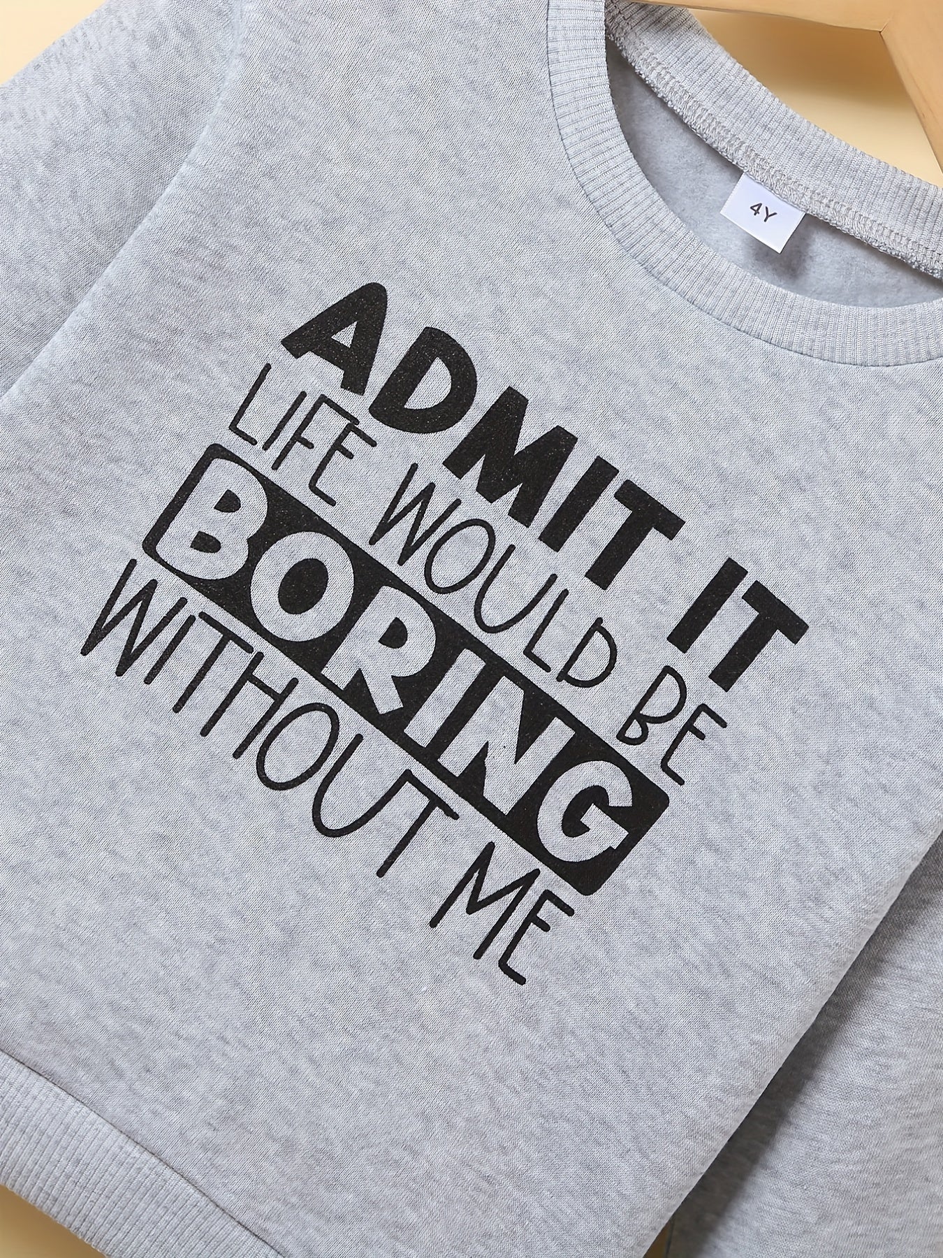 Kids Thermal Lined Sweatshirt Boys Crew Neck Top