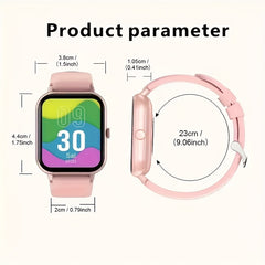SIDAKEYE Unisex Smartwatch Wireless Music Calls 25 Life Square Display