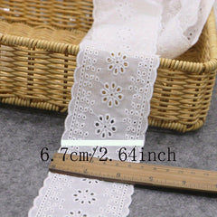 Cotton Cloth Double sided Embroidery Flowers Lace DIY Sewing Crafts