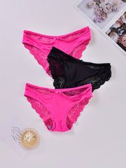 3 Pack Plus Size Sexy Panties Set Women's Plus Pin Dot Print Briefs