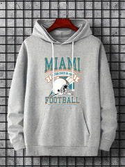 Miami Helmet Print Hoodies for Men Graphic Hoodie with Kangaroo Pocket
