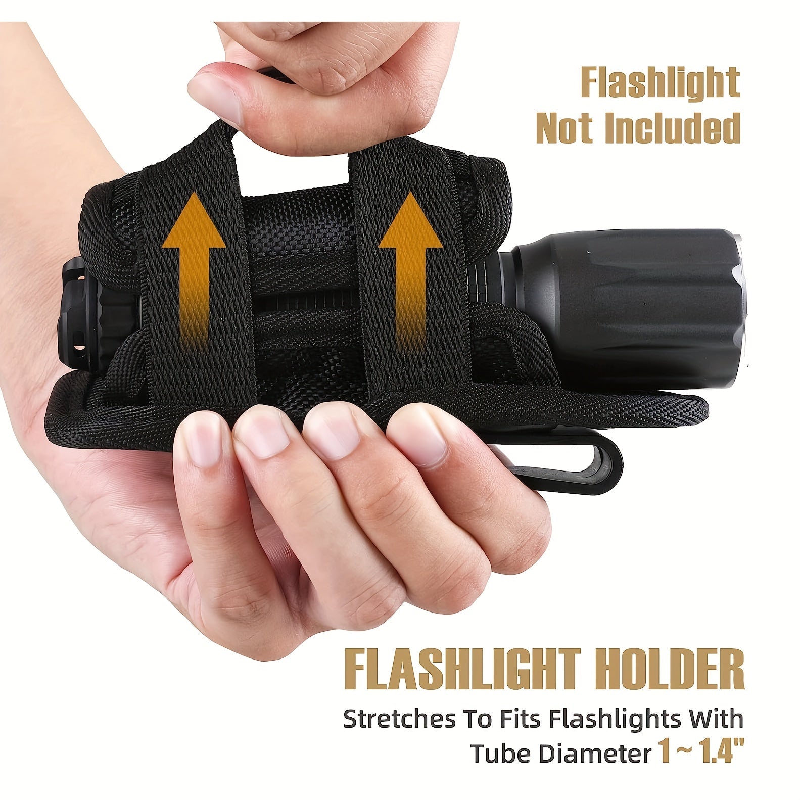 Rotatable Flashlight Pouch Holster with Belt Clip