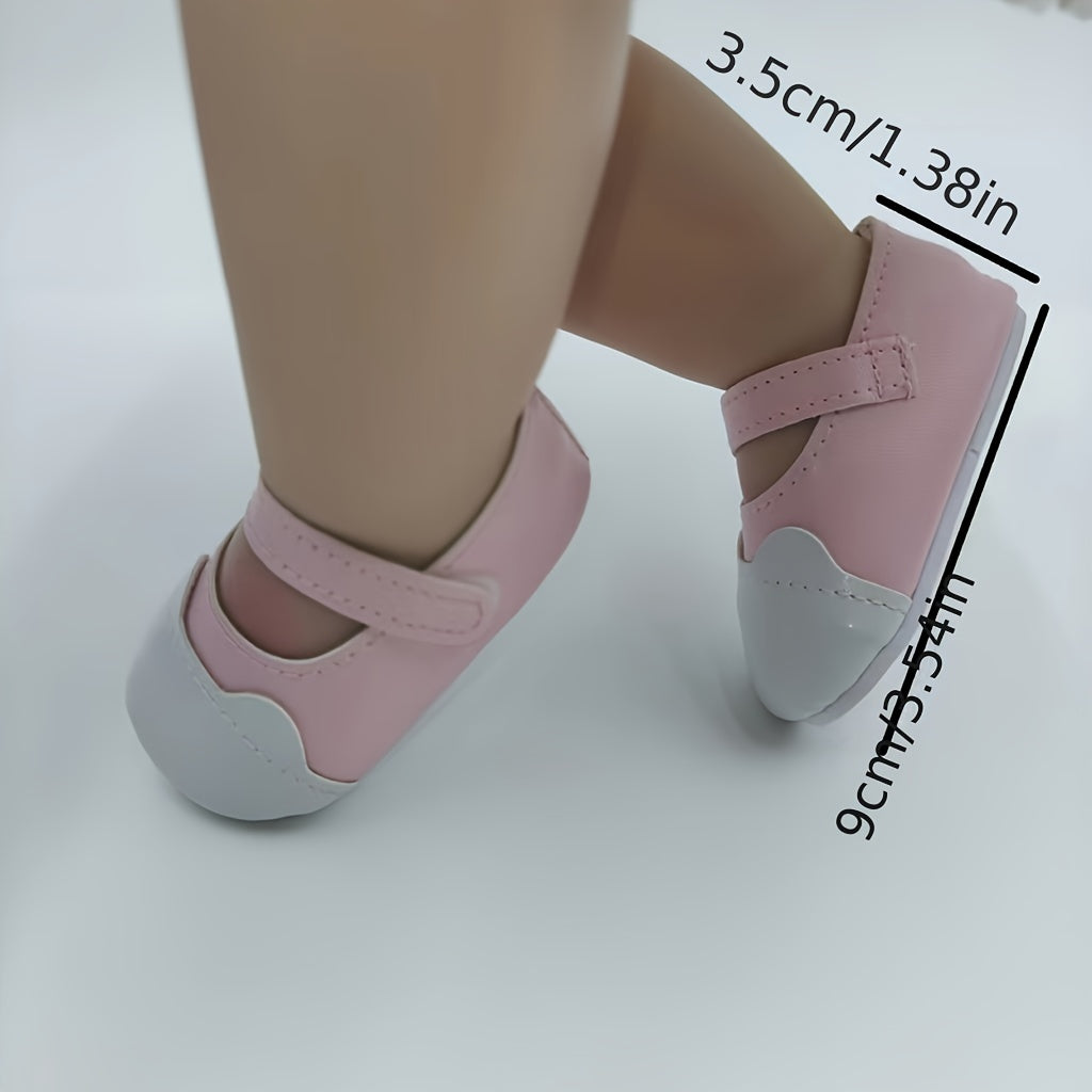 2pcs Reborn Doll Shoes for 45 72 55 Dolls Mixed Colors & Pink Soft Sole Non Slip