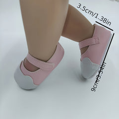 2pcs Reborn Doll Shoes for 45 72 55 Dolls Mixed Colors & Pink Soft Sole Non Slip