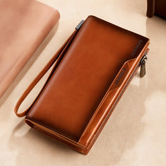 Gender Neutral Leather Travel Wallet Clutch Bag