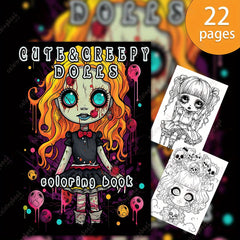 Deluxe Creepy Dolls Coloring Book for Adults - Gothic Cover - Halloween