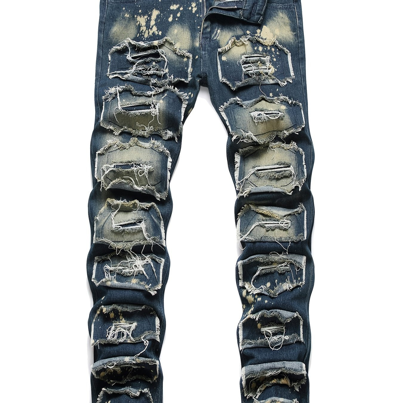 Slim Fit Tassel Decoration Jeans Men's Casual Street Style Denim Pants