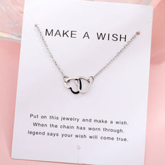 Heart To Heart Chain Bracelet 18K Plated Stainless Steel Adjustable Hand Chain