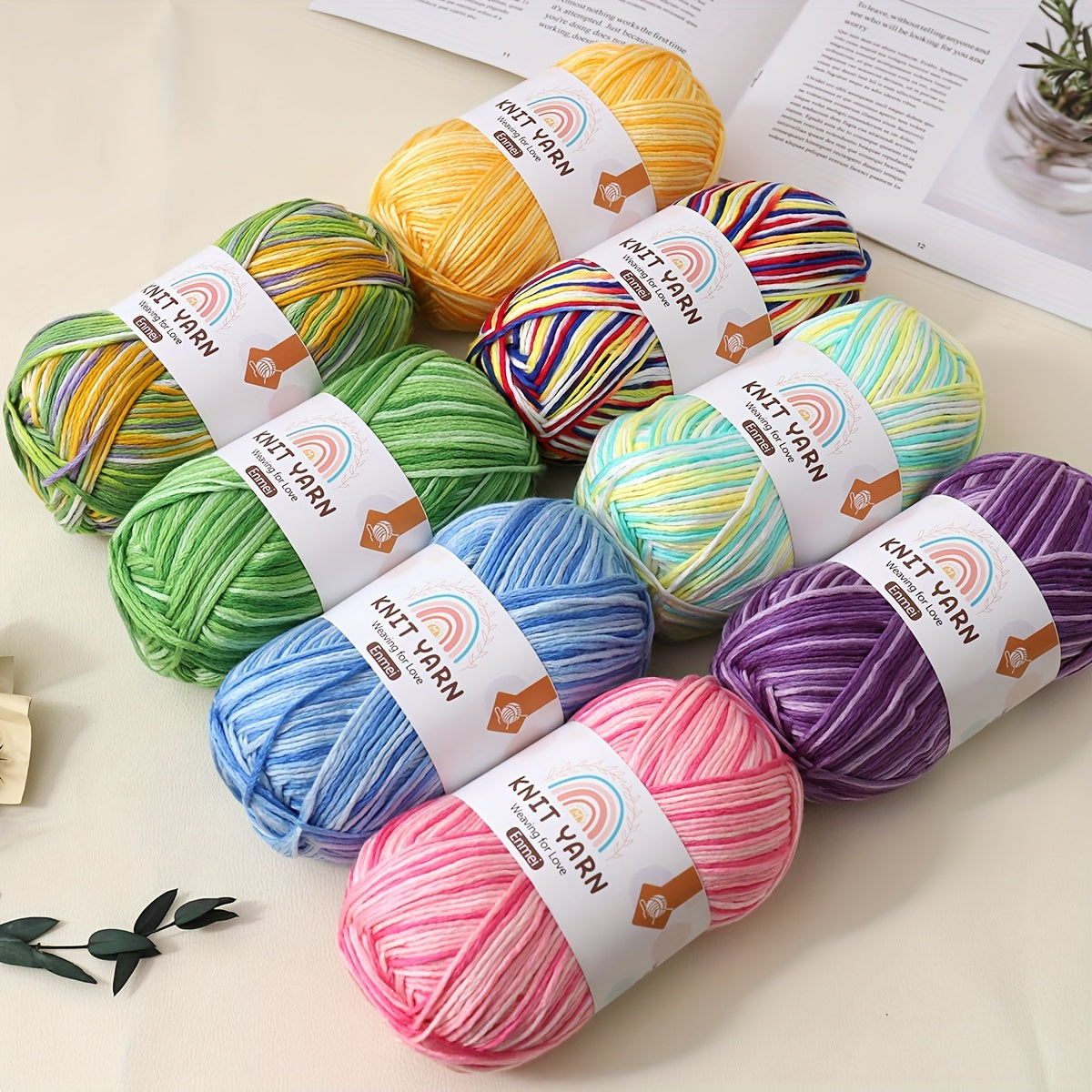 3pcs Colored Yarn Gradient Dyed Milk Cotton Thread for Knitting Crochet Crafts