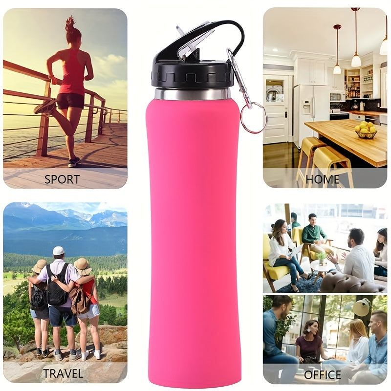 Outdoor Portable Sports Water Bottle Double layer Stainless Steel Water Cup