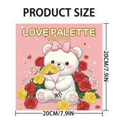 Love Palette Adult Coloring Book 24 Pages Single Sided Bear Floral Heart Designs