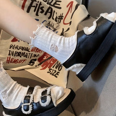 5 Pairs Ripped Street Socks Hollow Out Breathable Women's Stockings