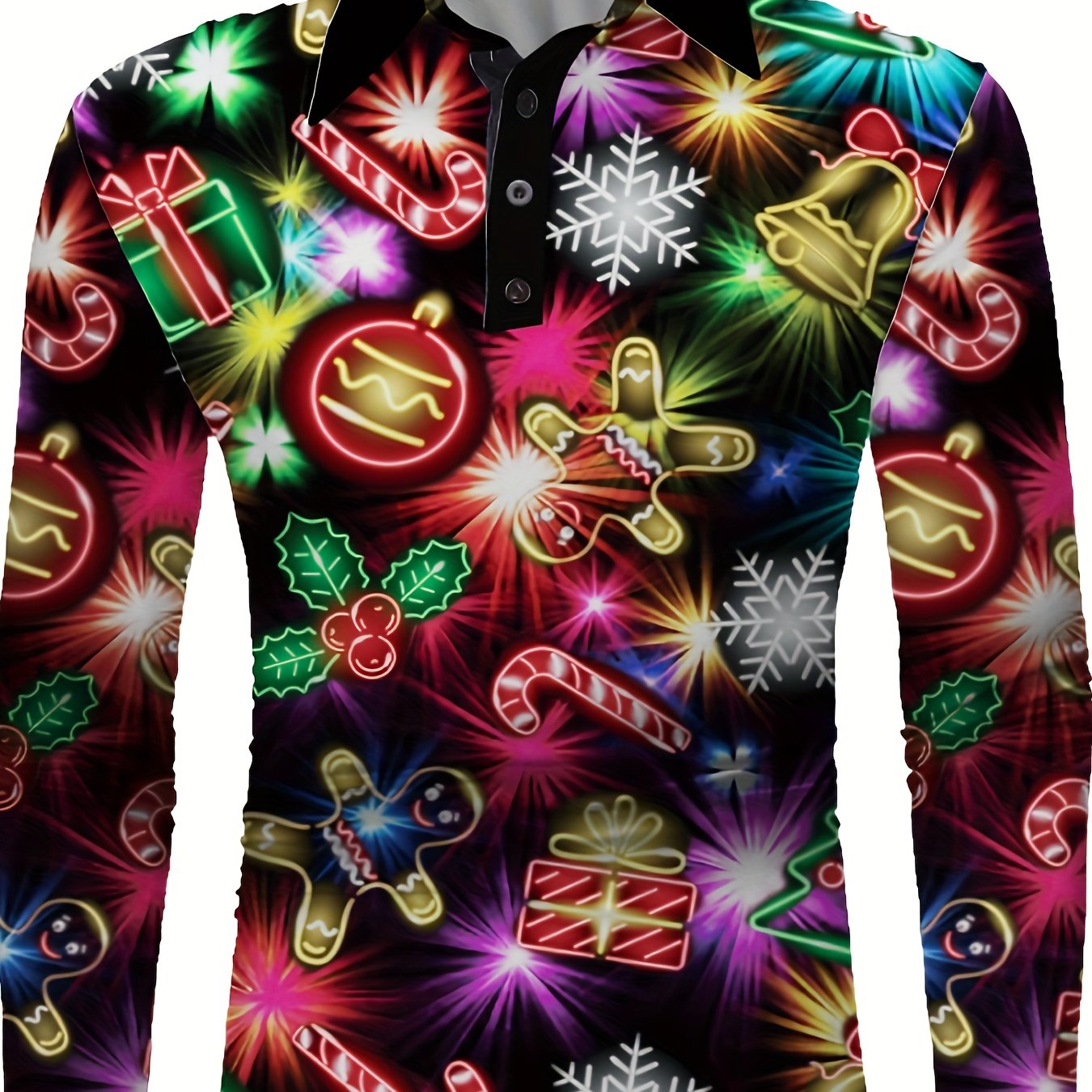 Men's Christmas Print Compression Long Sleeve Shirt