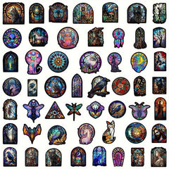 50pcs Colorful Glass Graffiti Stickers for Luggage Skateboard Helmet