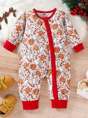 Cute Cartoon Print Long Sleeve Baby Bodysuit